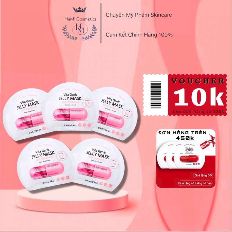 Mặt Nạ Dưỡng Da Thu Nhỏ Lỗ Chân Lông Banobagi Vita Jelly Mask Pore Tightening Hồng 30ml