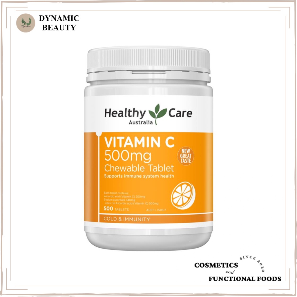 [Hàng chuẩn Úc] Viên nhai bổ sung vitamin C Healthy care Vitamin c 500 viên chewable tăng sức đề kháng, đẹp da của Úc