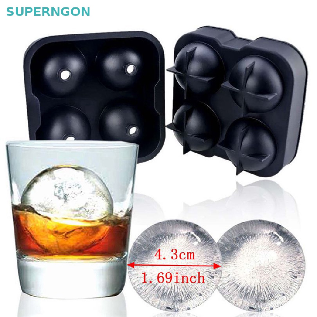 Khuôn Silicone Làm Đá 4 Ô Hình Cầu