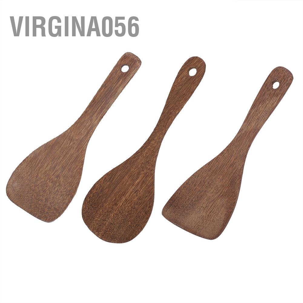 Virgina056 Kitchen Cooking Tool Shovel Wooden Spatula Fried Rice Turner Utensils