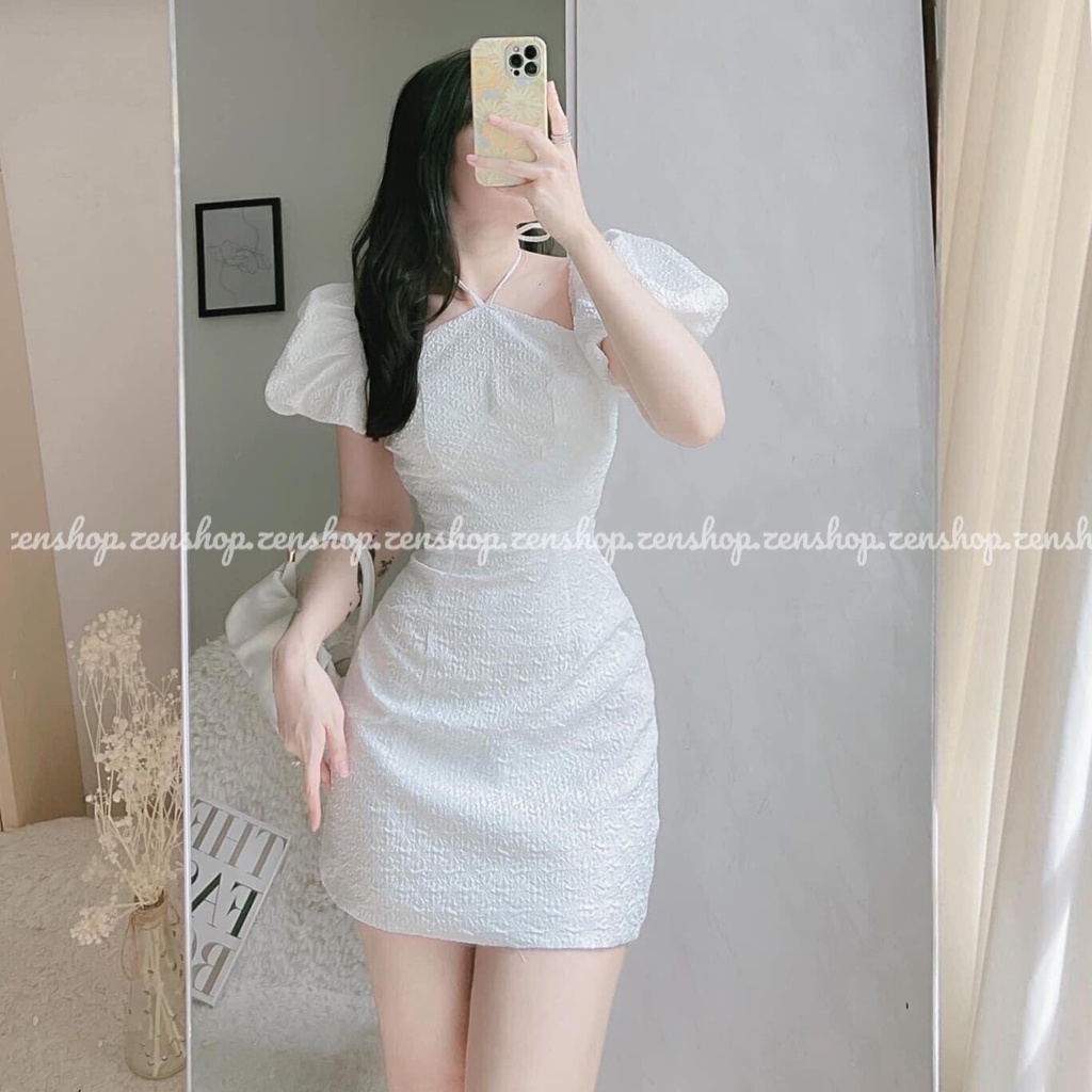 Đầm dự tiệc cổ yếm ôm body chất gấm sang chãnh - Oliver Dress