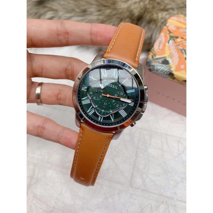Đồng hồ nam Fossil dây nâu, 6 kim FS4918