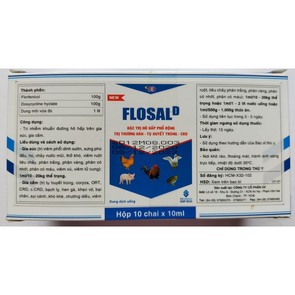 Flosal D 10ml Dùng cho gà chọi, gà đá, chim cảnh