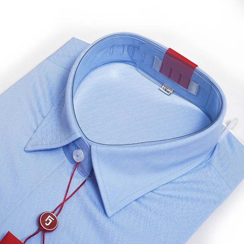 Áo sơ mi nữ công sở cao cấp kiểu dài tay sợi tre đẹp nút ẩn màu xanh Thái Hòa 772-19-02