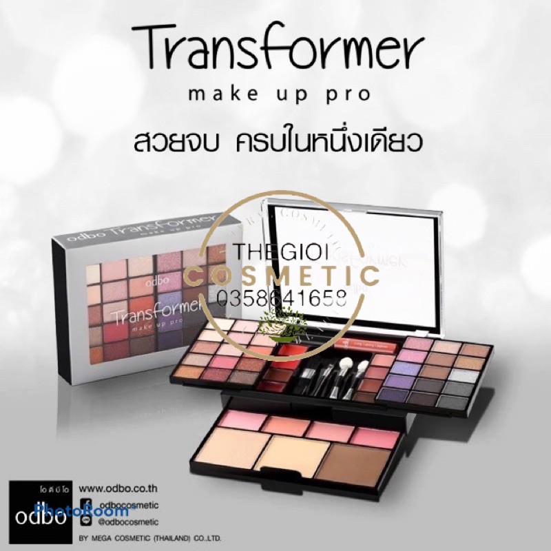 OD1016_Hộp Trang Điểm Odbo Transformer Make Up má Hồng chính hãng Thái Lan mã 01 #02#03 có video chi tiết