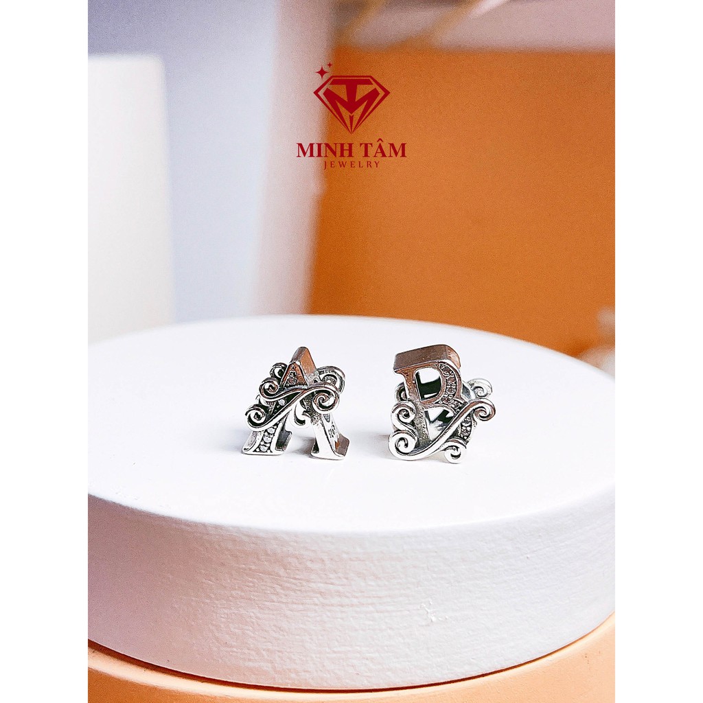 Charm bạc S925 chữ cái, Charm pan bạc Thái 24 chữ cái- Minh Tâm Jewelry