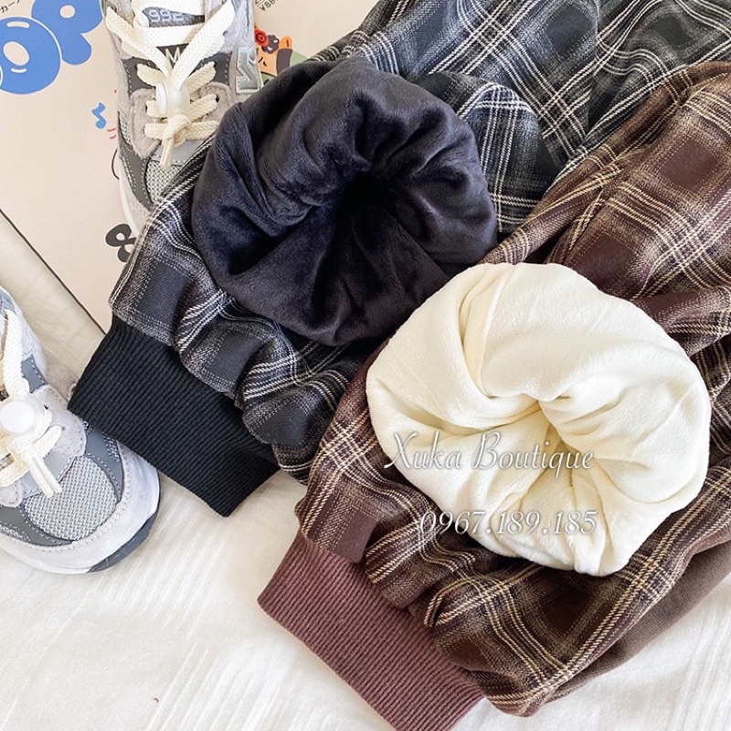 Quần Áo Trẻ Em | Quần Nỉ Kẻ Lót Lông Dày Ấm Cho Bé / Quần Kẻ Quảng Châu Cao Cấp Cho Bé 1 - 8 tuổi [Ảnh Thật]