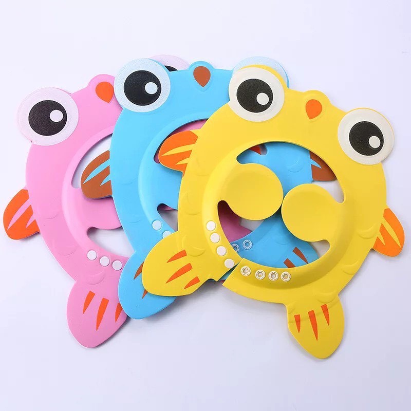 Mũ gội đầu chắn nước bảo vệ tai cho bé 0 - 6 tuổi, có thể điều chỉnh vòng đầu Babibu