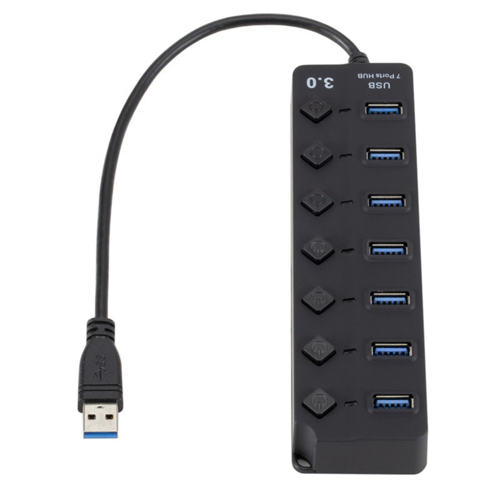 Bộ Chia 7 Cổng Usb 3.0 5gbps Tốc Độ Cao Có Công Tắc Bật / Tắt Ht23