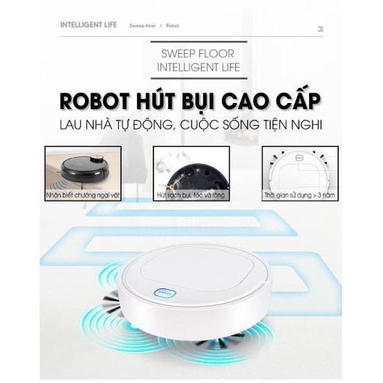 Robot Hút Bụi Lau Nhà Thông Minh Cỡ Lớn Pin Khỏe, Không Gây Ồn, Làm Sạch Cả Ngóc Ngách - XSmart