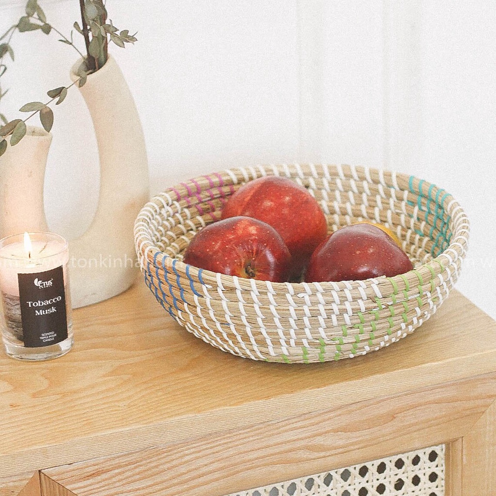 Rổ mây đựng bánh mỳ, trái cây, thực phẩm khô