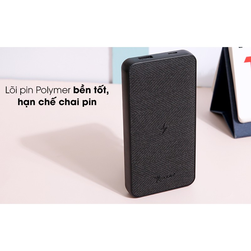 Pin sạc dự phòng Polymer 10.000mAh không dây Type C PD QC3.0 Xmobile PowerLite P106WD Đên