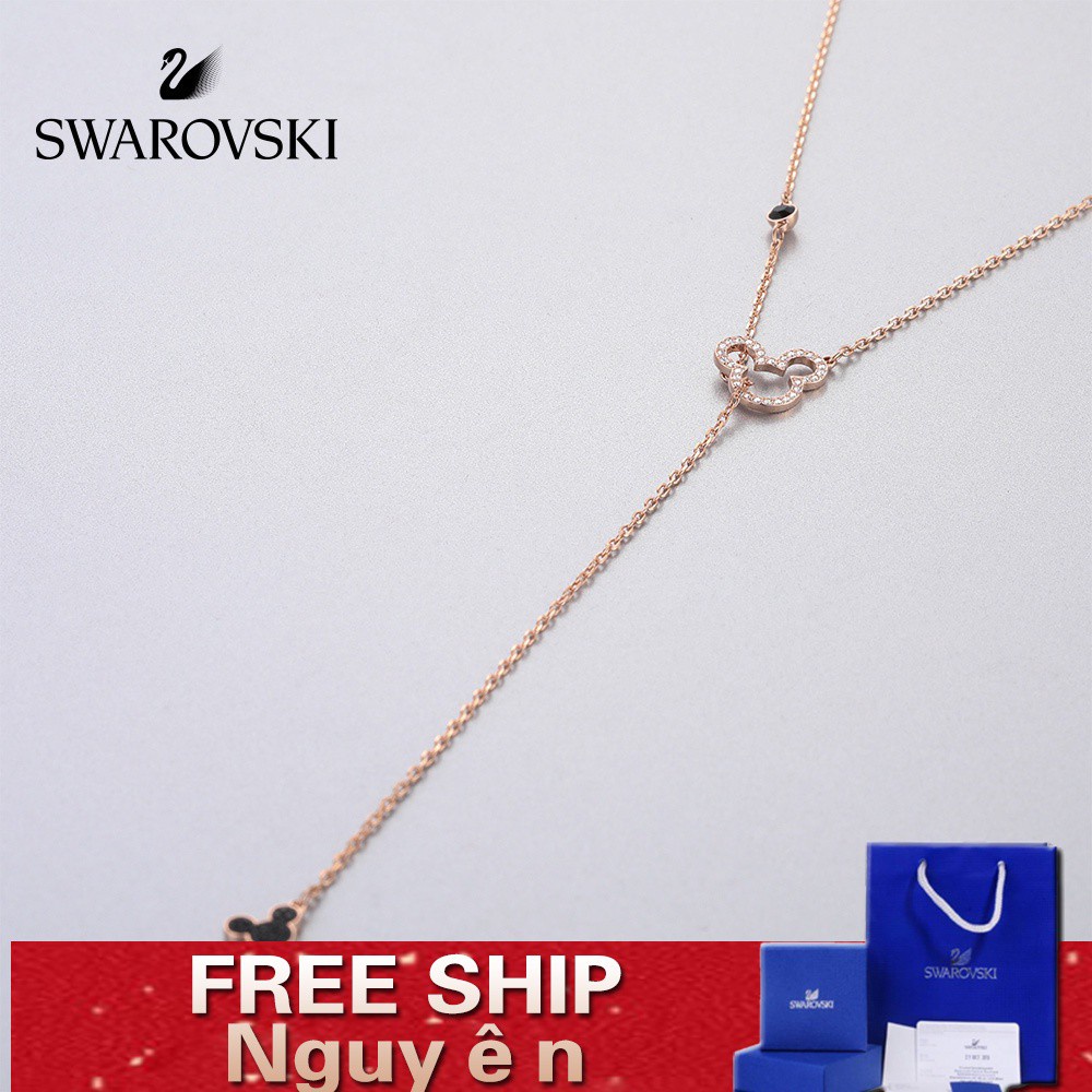 FREE SHIP Dây Chuyền Nữ Swarovski MICKEY&MINNIE Disney Mickey Mouse Y Shape Necklace Crystal FASHION cá tính Trang sức trang sức đeo THỜI TRANG