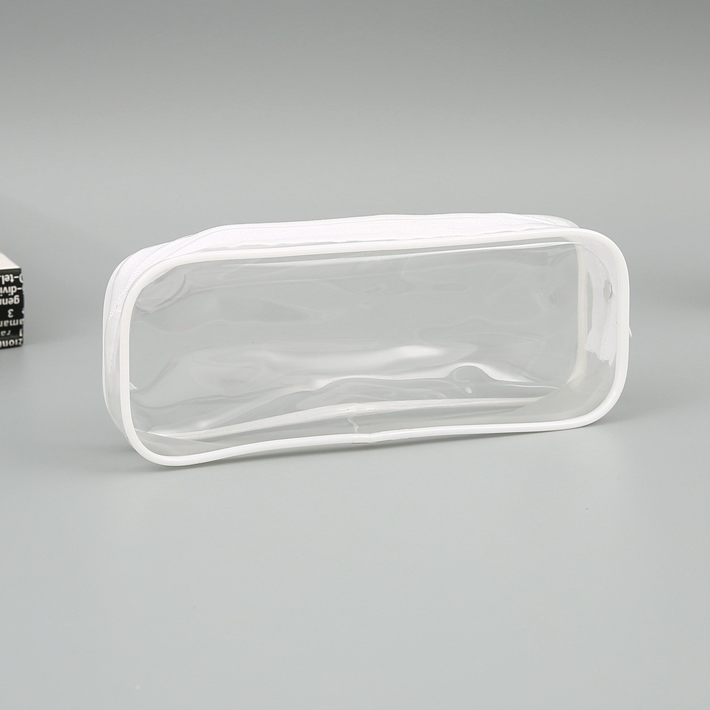 Túi Đựng Bút Bằng PVC Trong Suốt Cỡ Lớn Có Khóa Kéo Tiện Dụng Cho Học Sinh