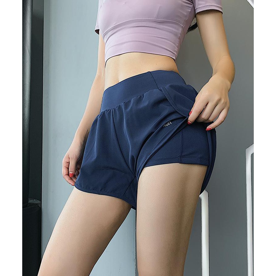 Quần Sort Đùi RUN 2 Lớp Tôn Mông Tập Gym Yoga Đồ Tập Giá Rẻ GYMSTORE 046