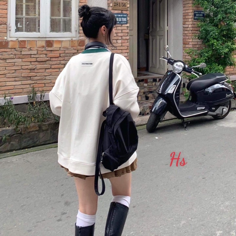 Áo cadigan viền xanh HS6