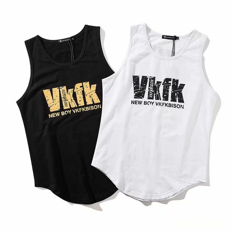 Set 1/2 Áo Thun Thể Thao Không Tay Dáng Suông Phong Cách Hip Hop Âu Mỹ Cho Nam