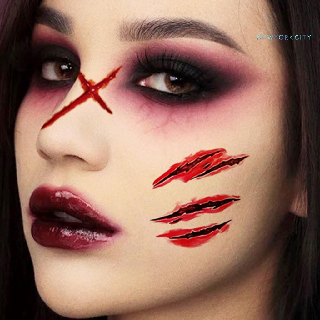 Set 10 Tấm Hình Xăm Dán Tạm Thời Bằng Giấy Chống Nước Thân Thiện Với Da Họa Tiết Halloween Dành Cho Nam