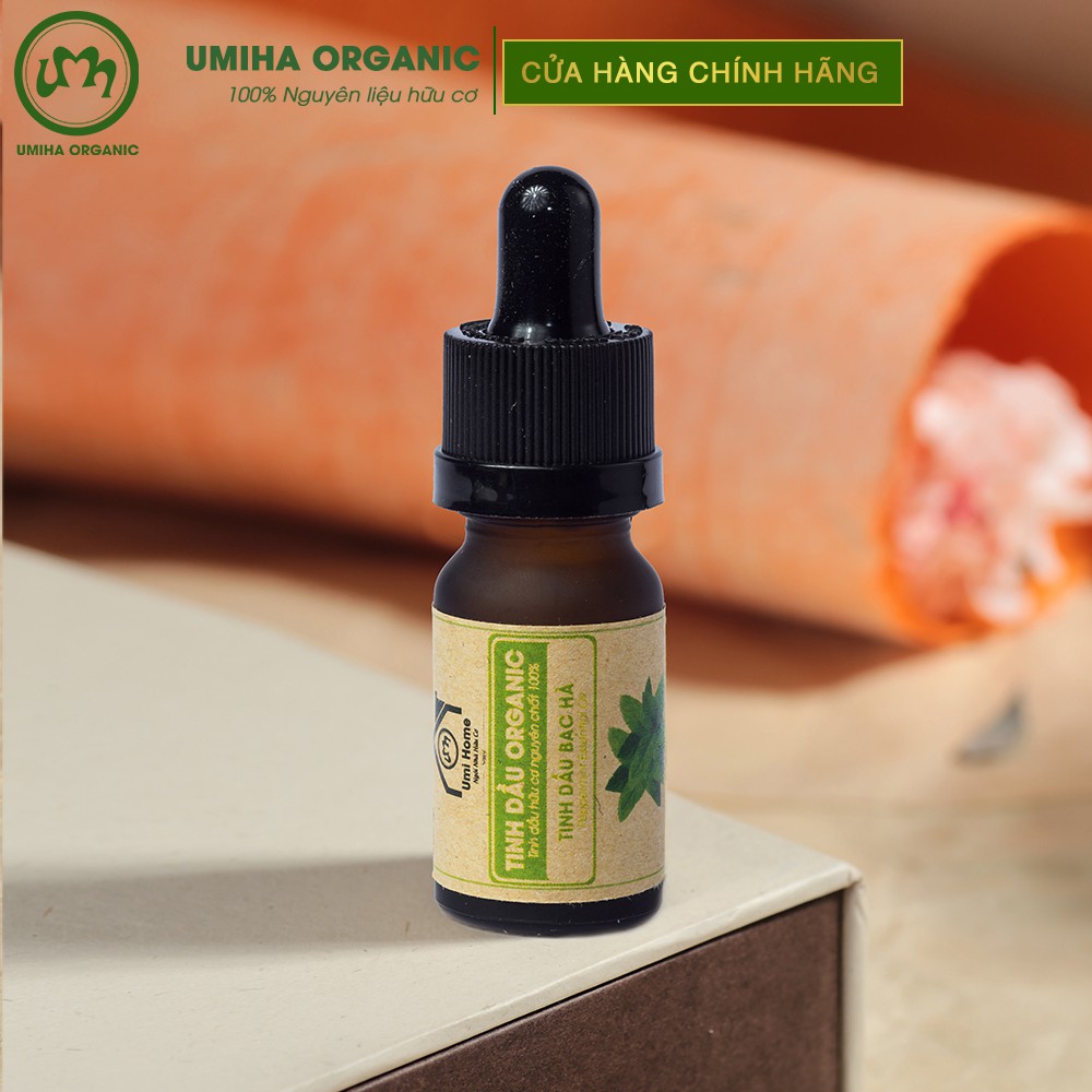 Tinh dầu Bạc Hà hữu cơ UMIHOME nguyên chất 10ml- Dưỡng tóc, xông hương sảng khoái, chống cảm cúm lạnh và đuổi chuột muỗi