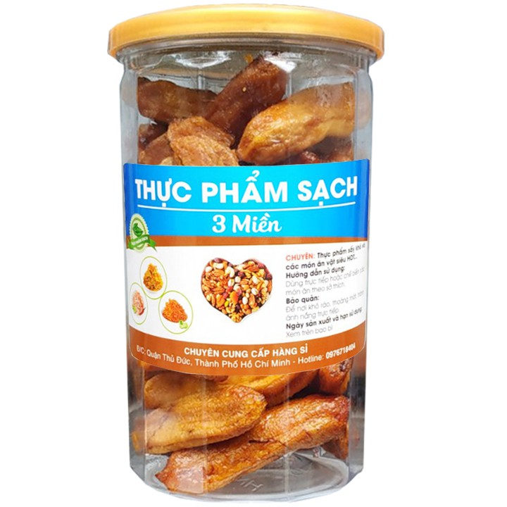 CHUỐI SẤY DẺO ĐÀ LẠT NGUYÊN TRÁI VỊ NGỌT TỰ NHIÊN HIỆU TPS - HŨ 500G