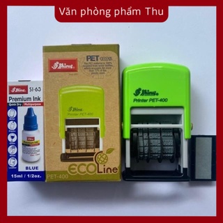Combo con dấu ngày tháng năm Shiny Pet 400 và hộp mực chuyên dụng đóng lên mọi chất liệu