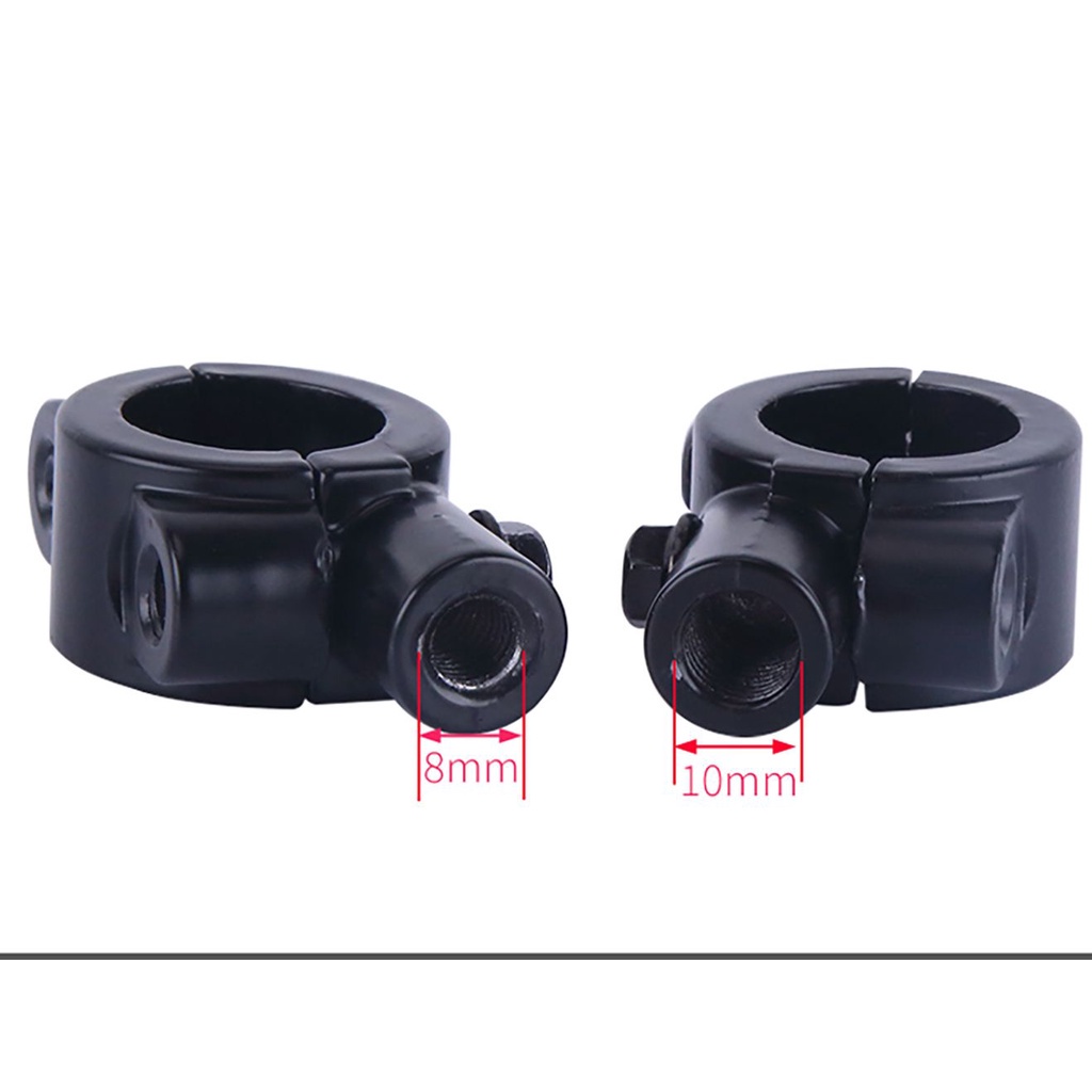 Set 2 kẹp gương chiếu hậu bằng nhôm màu đen thông dụng cho xe máy