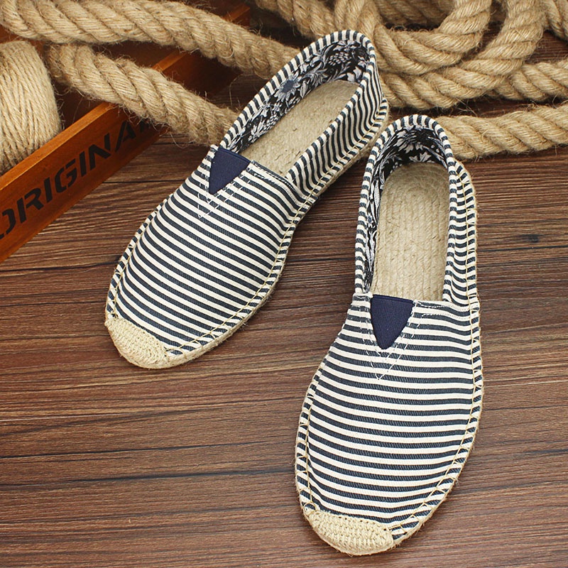 Giày Lười Vải Canvas Phối Cói Thời Trang Cho Nam Nữ