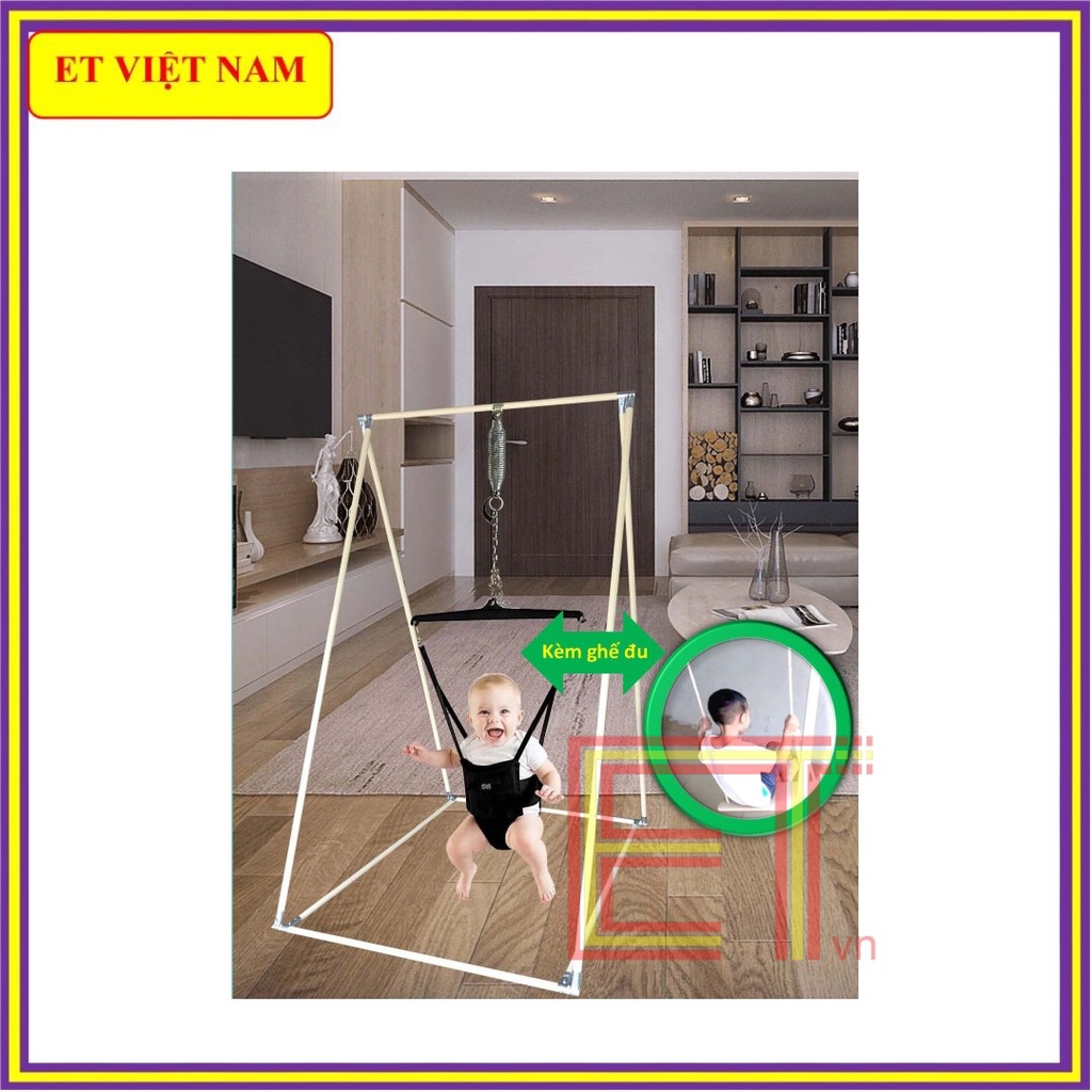 Khung xích đu kèm đai nhún nhảy cho bé 3 trong 1 siêu bền, dùng từ sơ sinh đến lớn