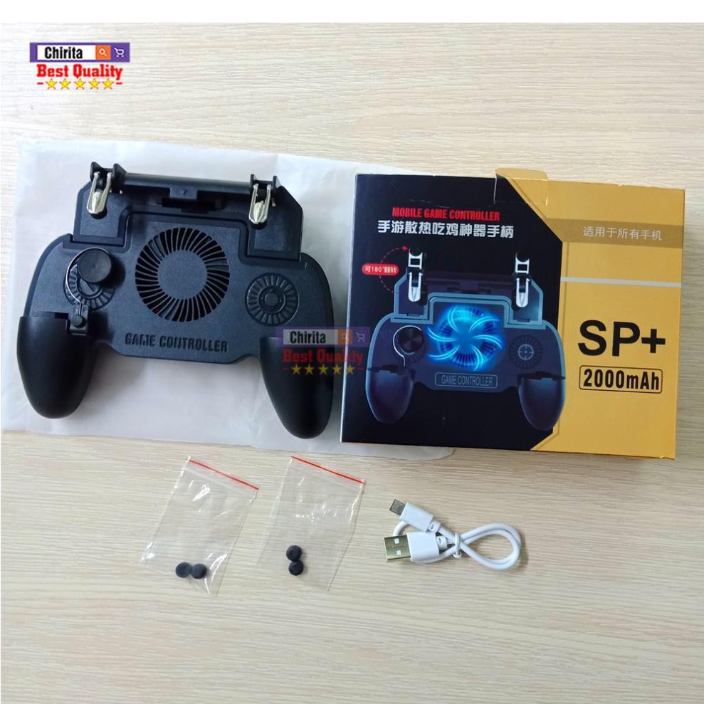 Tay Cầm Chơi Game Tản Nhiệt SP+ 2000mAh - Tay Cầm Chống Rung Sạc Tích Điện USB - Tặng Kèm 4 Nút Bấm SP+2000