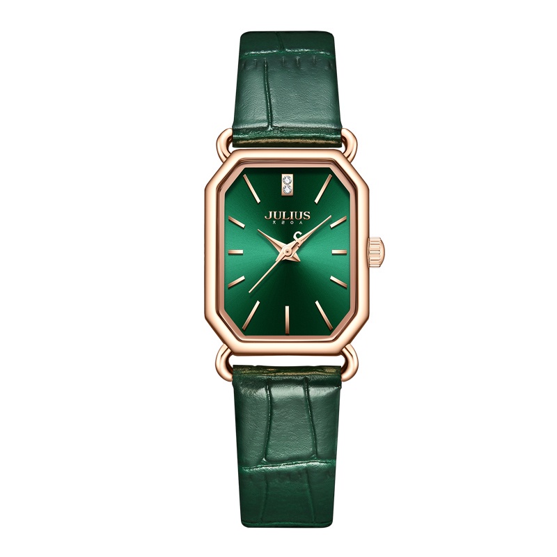 Đồng hồ nữ Julius JA-1356 dây da mặt cách điệu - Julius Hàn quốc