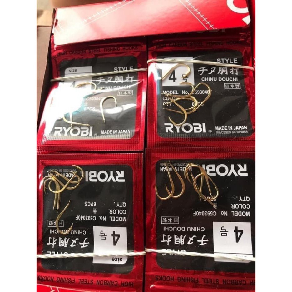 Lưỡi câu Cá Nhật Bản Ryobi cao cấp ⚡Siêu Cứng⚡ Đủ Size ⚡Chất Liệu Thép Không Rỉ