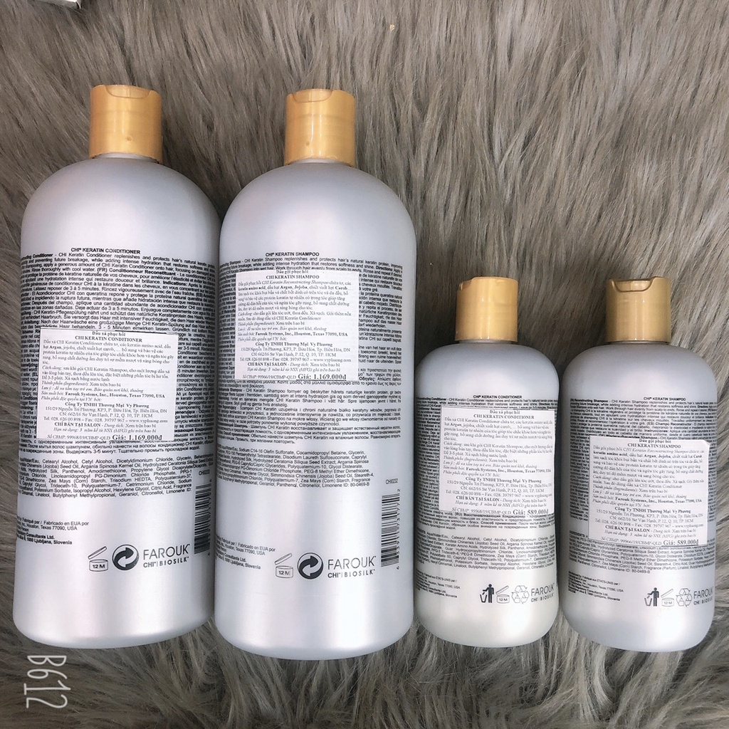 Bộ dầu gội xả CHI KERATIN phục hồi tóc hư tổn