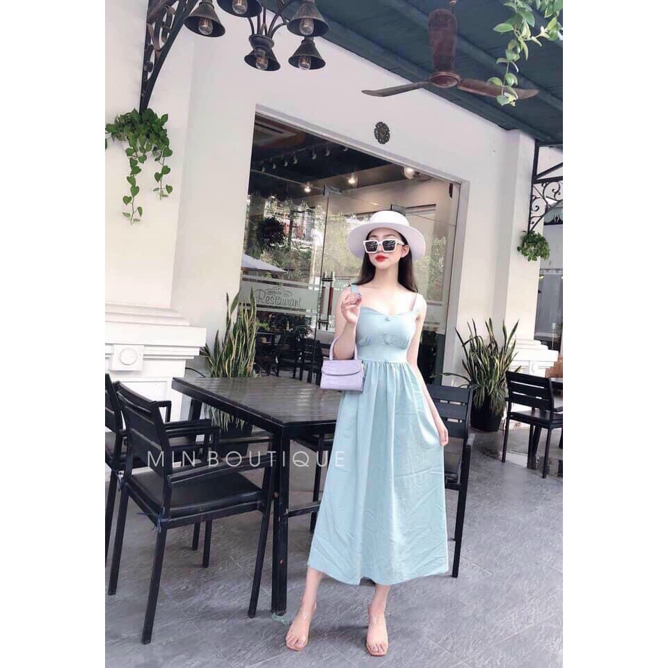 XẢ HÀNG BÁN LỖ .Váy Nữ ,Đầm Nữ Hai Dây Dễ Thương Dáng Dài ,Họa Tiết Trơn [Hàng thiết kế]