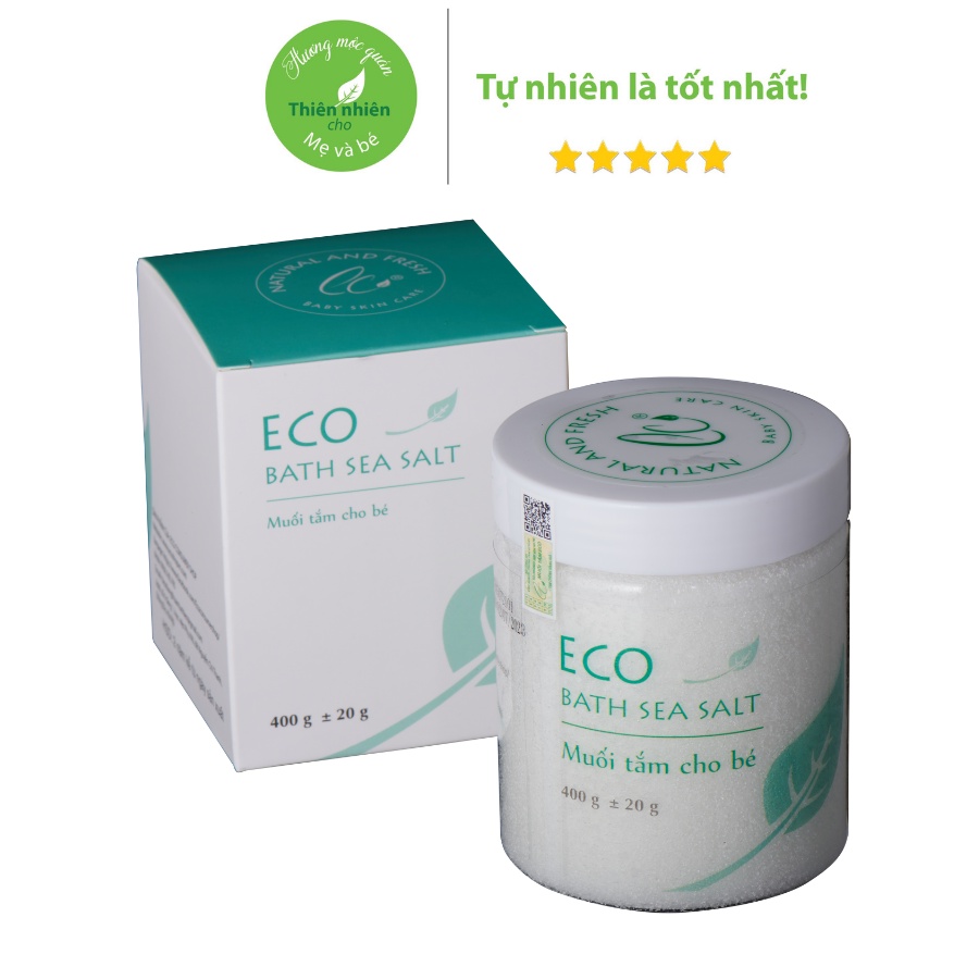 Muối tắm cho bé Sinh Dược Eco 400g Có tem chống hàng giả an toàn cho cả trẻ sơ sinh, giảm rôm sảy, mẩn ngứa, chàm sữa