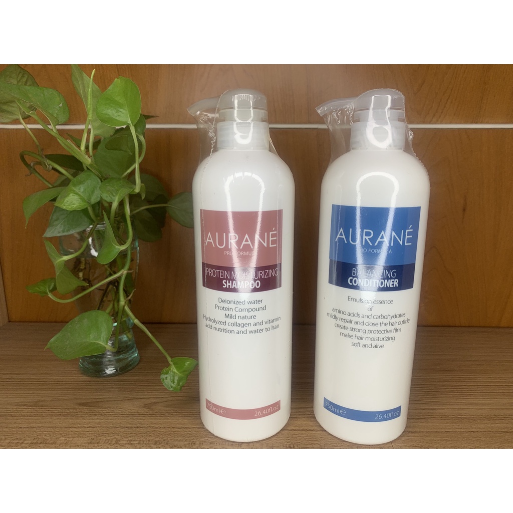 Cặp Gội Xả Phục Hồi AURANE PROTEIN MOISTURIZING AURANE SIÊU MƯỢT 750ml - Cung Cấp Dinh Dưỡng Và Phục Hồi Tóc