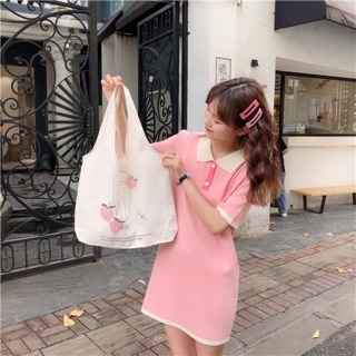 Túi vải tote quả đào