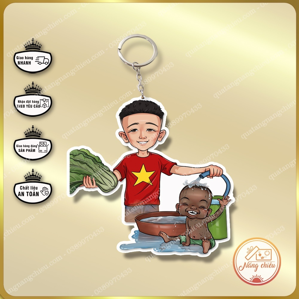 Móc khóa chibi in hình hoa hậu Thùy Tiên xinh đẹp, Phụ kiện treo xe, quà tặng sinh nhật ý nghĩa