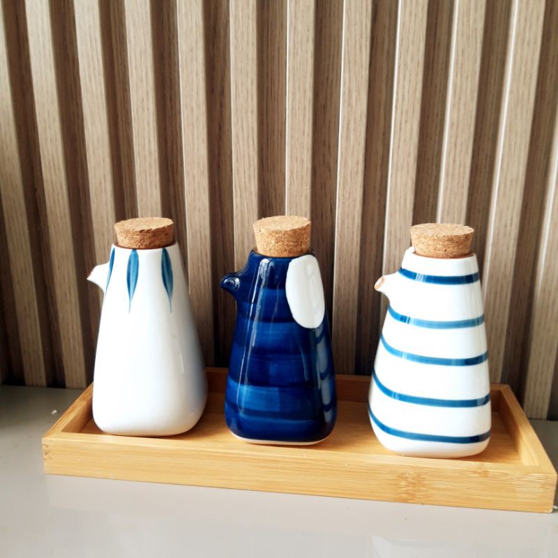 Bộ lọ đựng mắm/ lọ đựng mắm/ Lọ đựng giấm/ kệ gia vị trang trí/ kệ gia vị tối giản/kệ gia vị trang t