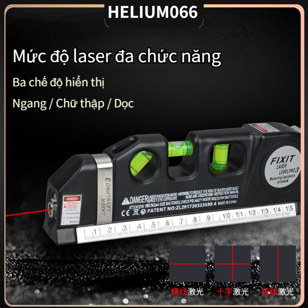 Thước Dây Laser Hồng Ngoại Đo Mức Độ Hồng Ngoại Đa Năng Dùng Làm Đồ Gỗ Helium066