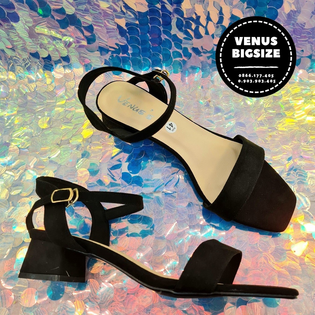👠👠👠Giày Nữ Big Size Basic Công Sở Quai Ngang Gót Vuông Thấp PVN1291