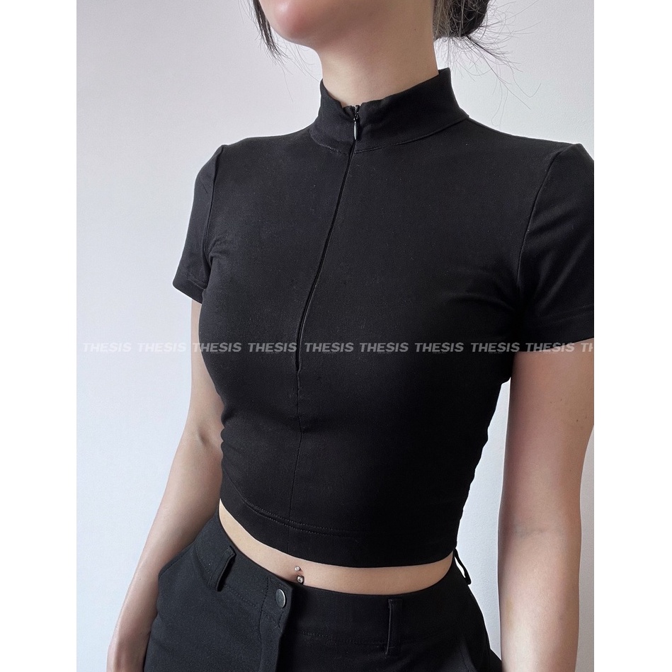 ÁO CỔ KHÓA NGẮN TAY - Áo Ôm Body THESIS