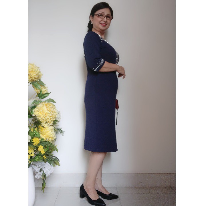 Váy Đầm Trung Niên Kết Đá Sang Trọng (45KG - 90KG) | BigBuy360 - bigbuy360.vn