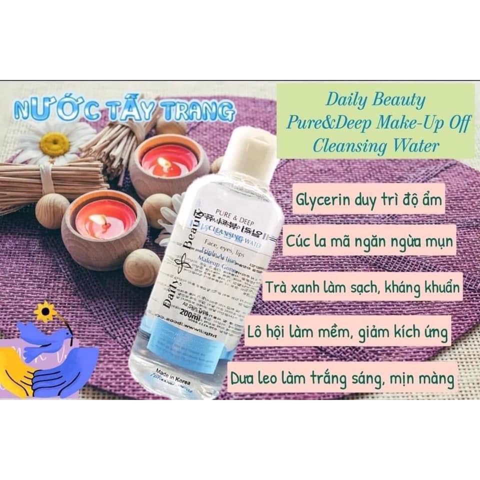 FREESHIP  Nước Tẩy Trang dịu nhẹ, không cồn,Daily Beauty R&B Hàn Quốc