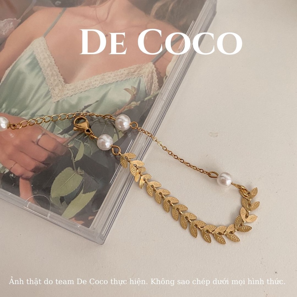 [KHÔNG ĐEN GỈ] Vòng tay lắc tay titan hình nguyệt quế Hera decoco.accessories