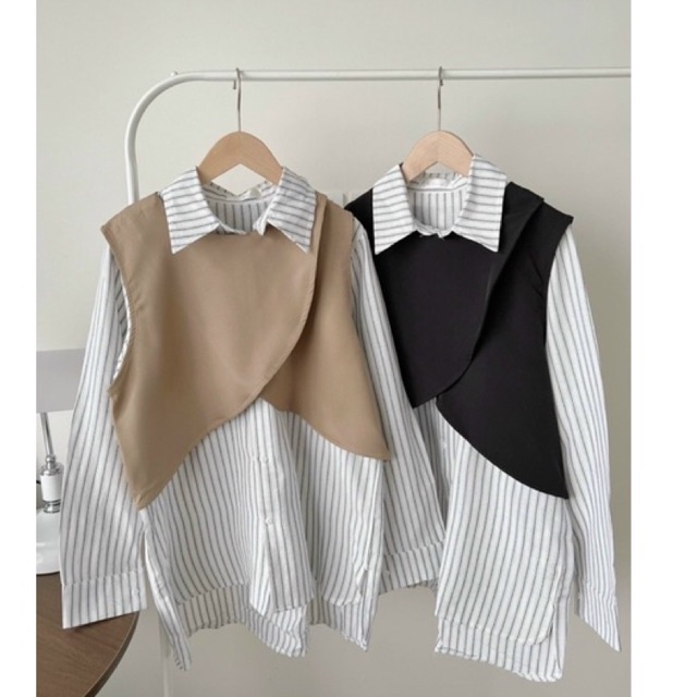 Set áo gile phối sơ mi _ Hàng loại 1