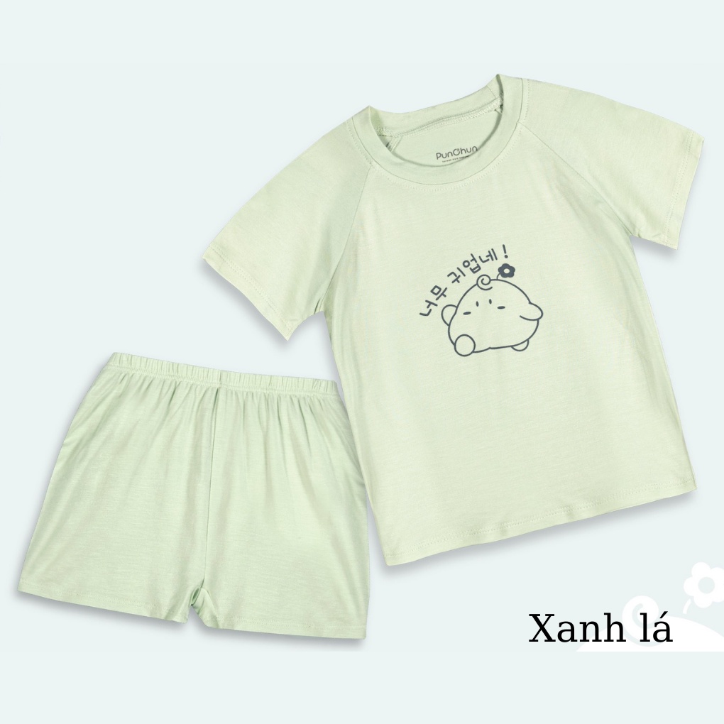 Bộ Quần Áo Cộc Punchun Màu Paster - Quần Áo Bé Trai, Bé Gái (Size Từ 1 - 5 Tuổi)