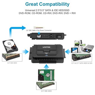 Cáp USB 3.0 Sang IDE/SATA 2,5"/3,5" Unitek Y3322