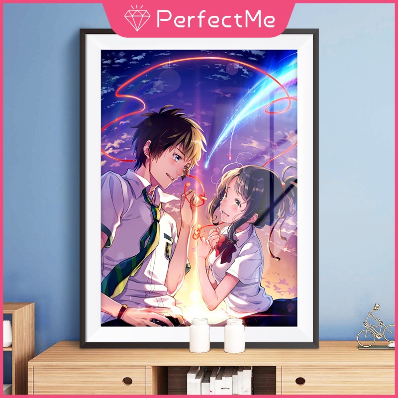 Tranh đính đá 5D hoạ tiết hoạt hình Your Name DIY 30*40cm