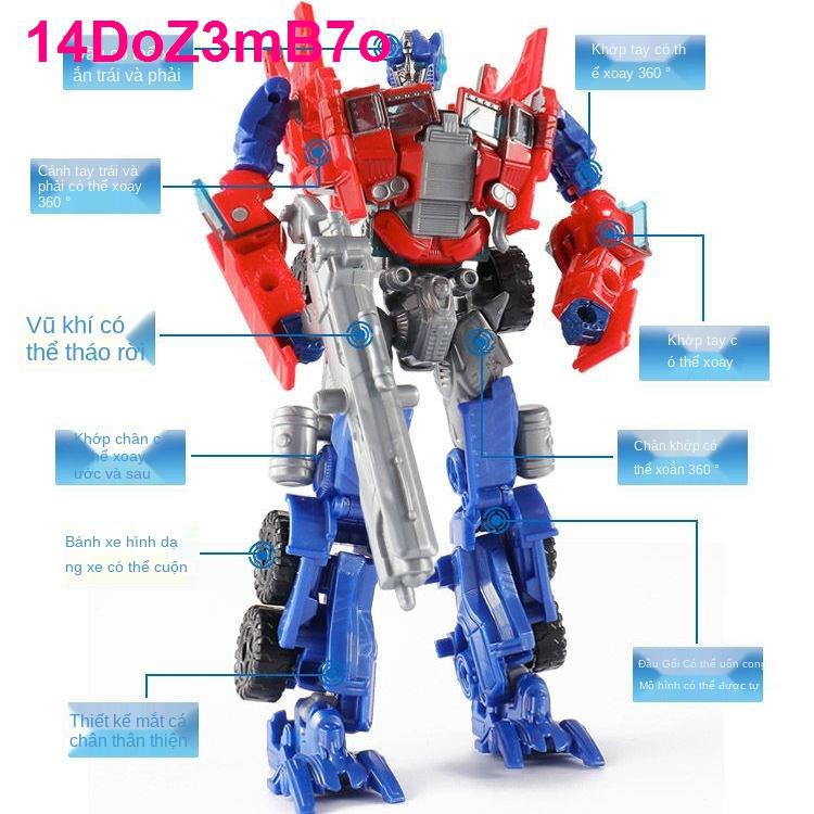 Optimus Prime Transformers 5 Car Robot Dinosaur Đồ chơi trẻ em Máy bay Cậu bé Bumblebee Xe cảnh sát 4 Chính hãng <