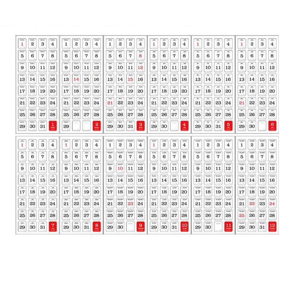 Nhãn Dán Hình Lịch Giấy Thủ Công Dùng Trang Trí Sổ Tay